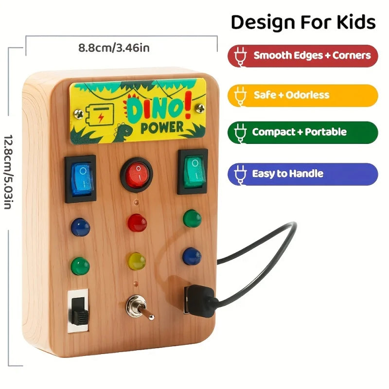 Tablero sensorial Montessori Lumo con luces LED