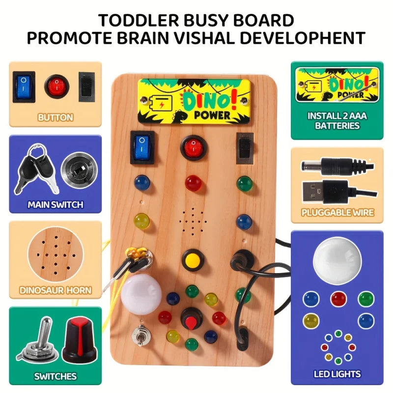 Tablero sensorial Montessori Lumo con luces LED