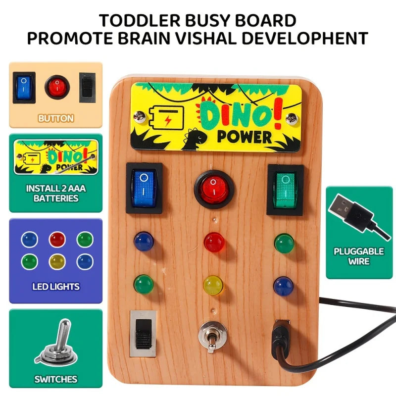 Tablero sensorial Montessori Lumo con luces LED