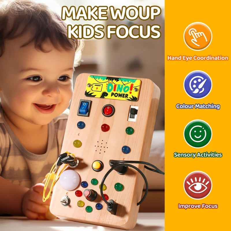 Tablero sensorial Montessori Lumo con luces LED