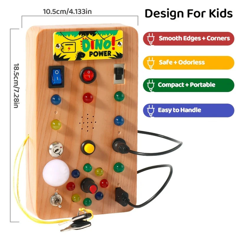 Tablero sensorial Montessori Lumo con luces LED